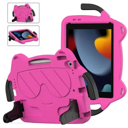 Estuche rígido para iPad 10.2 2019/2020/2021 Ice Baby a prueba de golpes (Rose Red + Black)