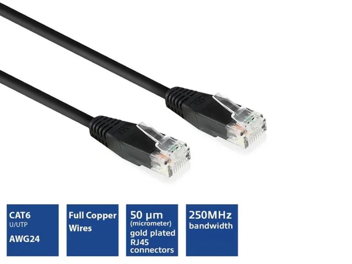 Ewent 10.0m Cat6 UTP – Cable de Red (10 m, Cat6, U/UTP (UTP), RJ-45, RJ-45, Negro)