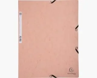 Exacompta carpeta aquarel cartón lustrado 400 gr tres solapas gomas a4 rosa pastel-5u-