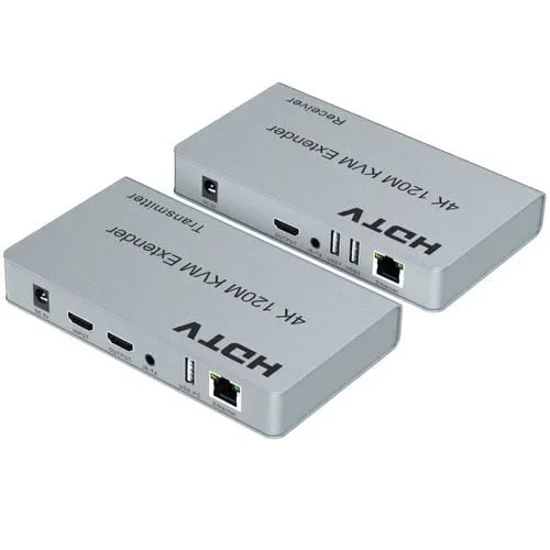 Extensor de Red HDMI USB KVM 4K 120 m con Enchufe de la UE
