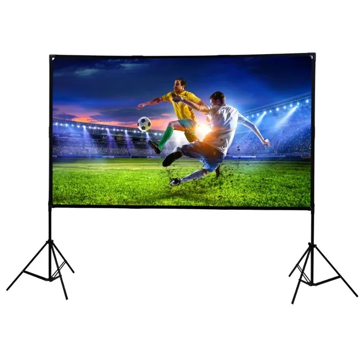 Extralink Pantalla Proyector con Trípode 72 Pulgadas – Pantalla Plegable y Portátil 16:9 para HD/4K, para Exterior y Presentaciones – PVC Mate Antiarrugas, Bolsa Incluida, 160x90CM