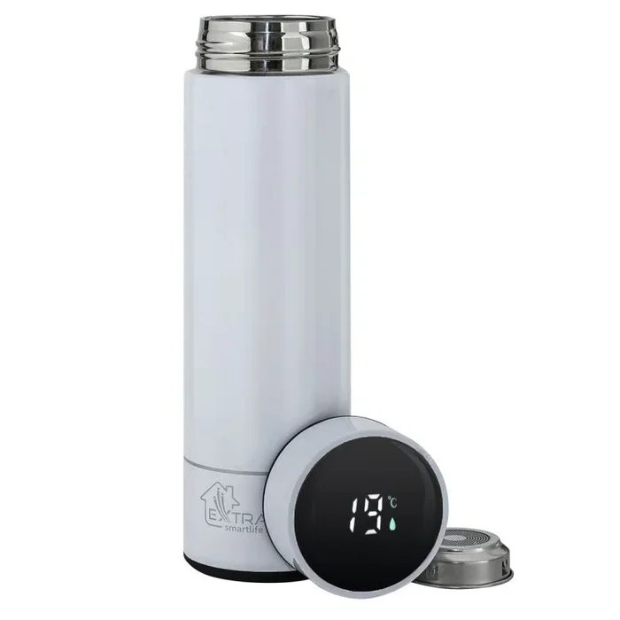 Extralink Taza térmica Smart Travel Mug Blanco con indicador de temperatura
