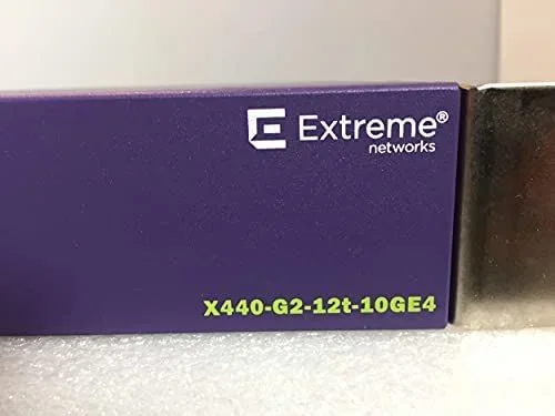 Extreme networks X440-G2-12T-10GE4 Gestionado L2 Gigabit Ethernet (10/100/1000) Borgoña – Switch de red (Gestionado, L2, Gigabit Ethernet (10/100/1000), Montaje en rack, Montaje de pared)