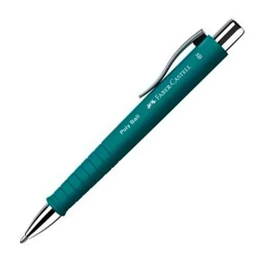 Faber castell bolígrafo poly ball xb verde esmeralda -5u-