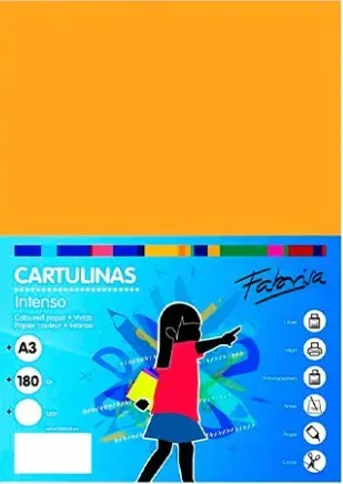 Fabrisa pack de 50 cartulina 180gr a3 naranja azafran