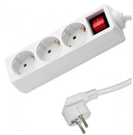 FAMATEL – Regleta ecosockets 3 Tomas | Enchufes con Interruptor de Encendido | 1,5 Metros | hasta 3680W | Protección Infantil | Orientación Tomas a 45o | Evita consumos Fantasma | Blanco