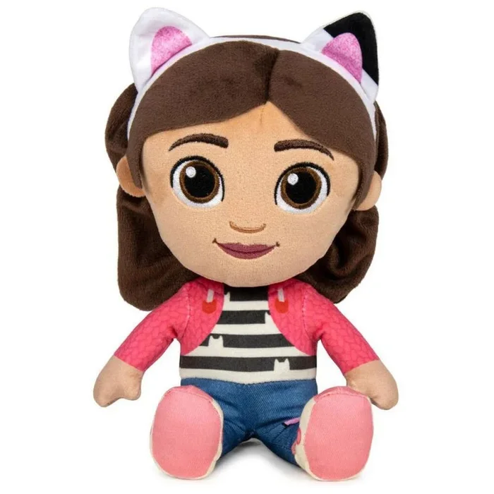 Famosa Softies – Peluche Gabby de de la Serie de Dibujos Animados Gabby´s Dollhouse, Mide 25cm, blandito, abrazable, Material Fibra 100% reciclada, para niños de Cualquier Edad, Famosa (760022354)