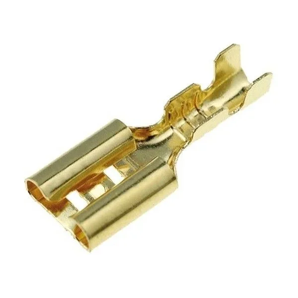 Faston Hembra 9,5mm Desnudo Dorado Cable 3-6mm