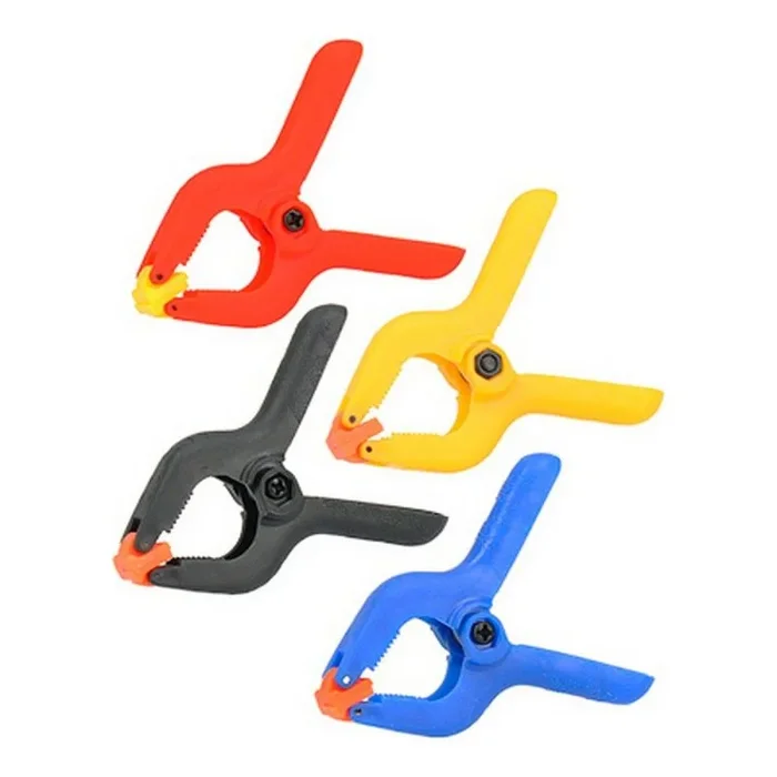 Ferrestock FSKPRB001 16pcs pinzas de sujeción con resorte, mandíbulas giratorias, muelle extra fuerte, apertura máxima 35mm, profundidad 35mm