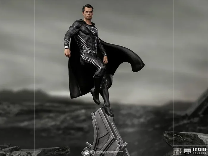 Figura art scale 1/10 dc comics liga de la justicia superman traje negro