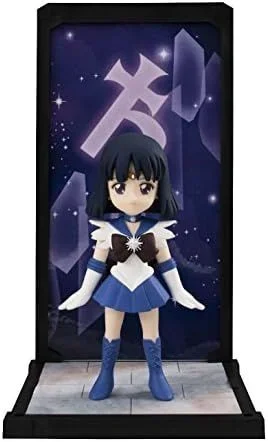 Figura de Sailor Moon Sailor Saturn con fondo de Diorama Tamashii Buddies 9 cm