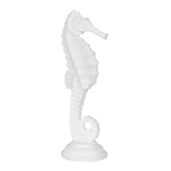 Figura decorativa blanco caballito de mar 11 x 9 x 31 cm