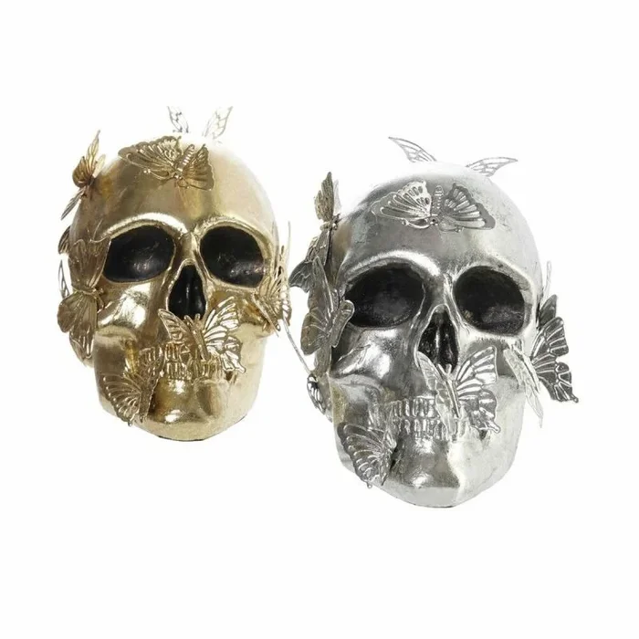 Figura decorativa dkd home decor 20,5 x 16 x 15,5 cm calavera (2 unidades)
