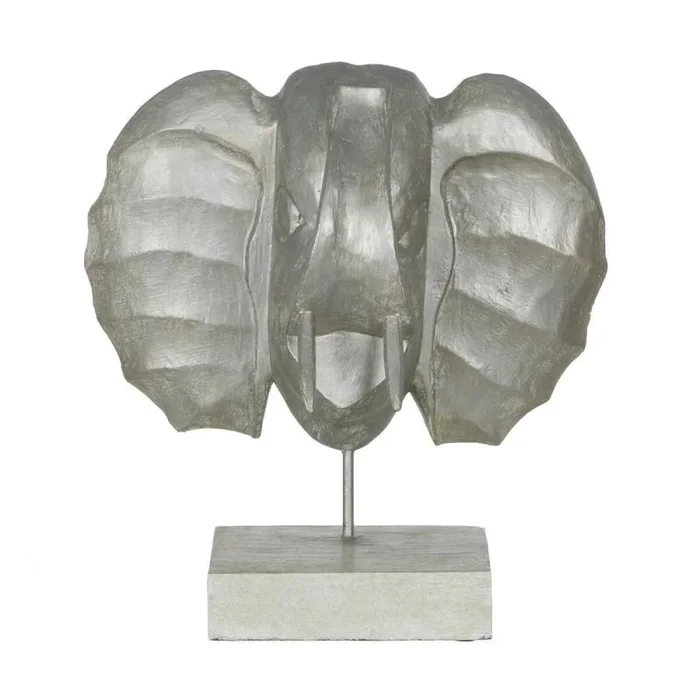 Figura decorativa plateado elefante 35 x 21 x 35 cm