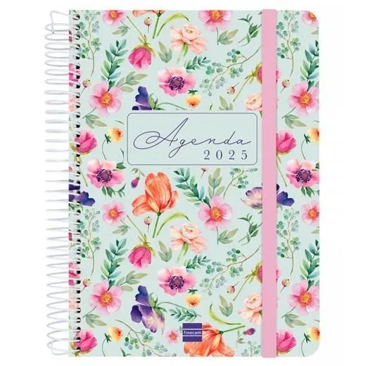 Finocam agenda anual cloe espiral e10-155x212mm 1dp verde 2025