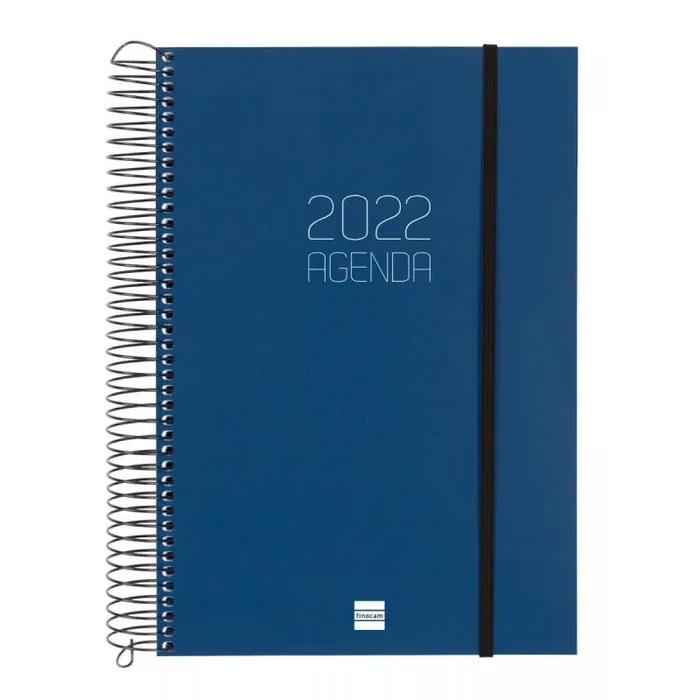 Finocam agenda anual espiral opaque e11 día página 165x242mm 2022 azul