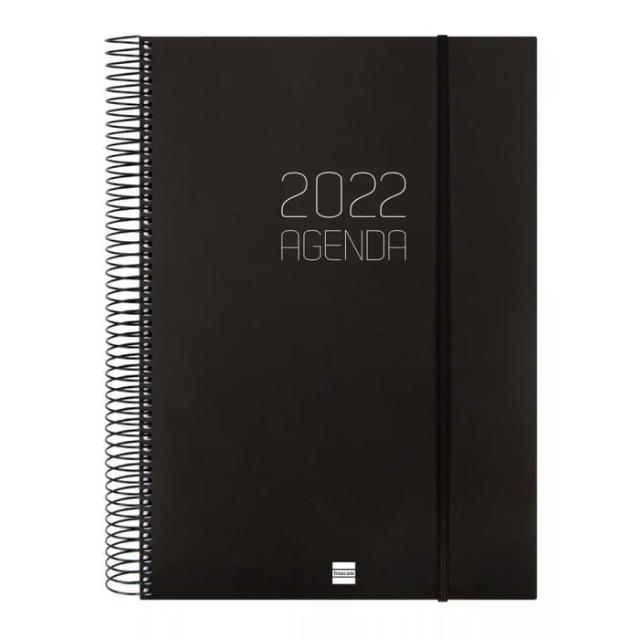 Finocam agenda anual espiral opaque e40 dia página a4 2022 negro