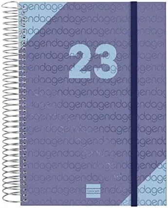 Finocam agenda anual espiral year e10 día página 155x212mm 2023 azul