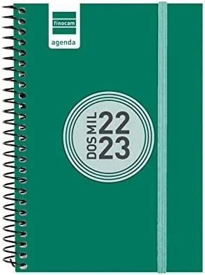 Finocam agenda escolar 12 meses e8 svh espiral color pp verde 2022-2023