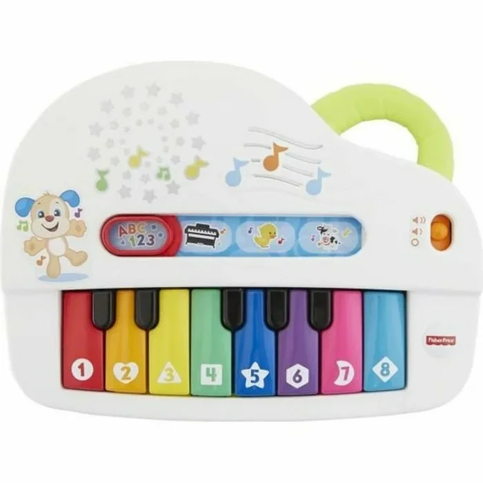 Fisher-Price Ríe y Aprende Piano Musical, Juguete con música y Sonidos para bebé +6 Meses, Versión: Francés, GFK11