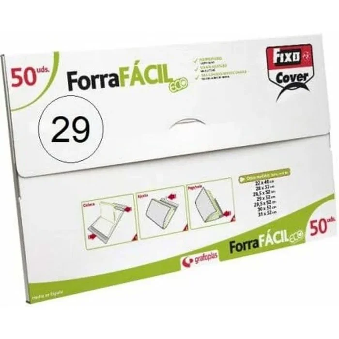 Fixo forro libros forrafácil eco ajustable pp 290x520mm caja 50 ud