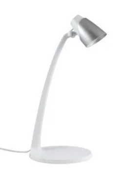 Flexo Lampara Led Sobremesa 5W Blanca/Plata