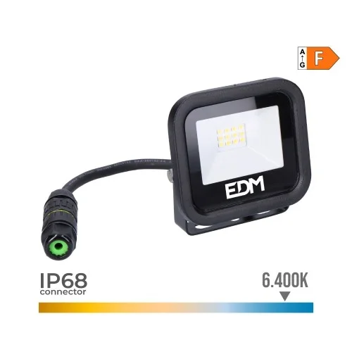 Foco proyector led 10 w 800 lm 6400 k luz fria black series 9,2 x 8,1 x 2,7 cm