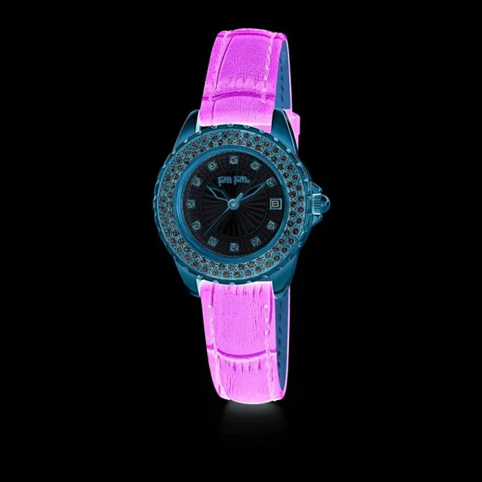 Folli Follie Reloj Mujer Analogico Cuarzo con Correa de Cuero WF13B071STS