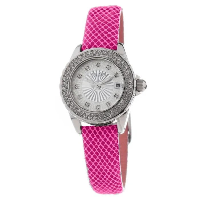 Folli Follie Reloj Mujer Analogico Cuarzo con Correa de Cuero WF1A006STS