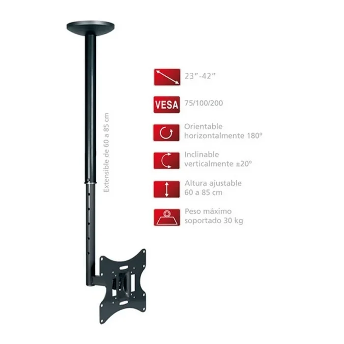 Fonestar STV-666N soporte para monitor 106,7 cm (42″) Negro Techo