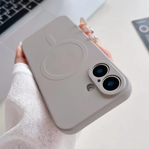 For iPhone 17 Solid Color Liquid Silicone MagSafe Magnetic Phone Case(Grey)
