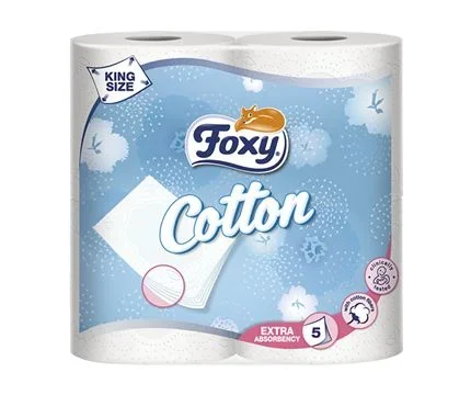 Foxy Cotton Papel Higiénico – 7 Paquetes de 4 Unidades