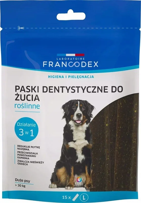 Francodex paski do gryzienia l na brzydki zapach z pyska 502,5 g/15 szt
