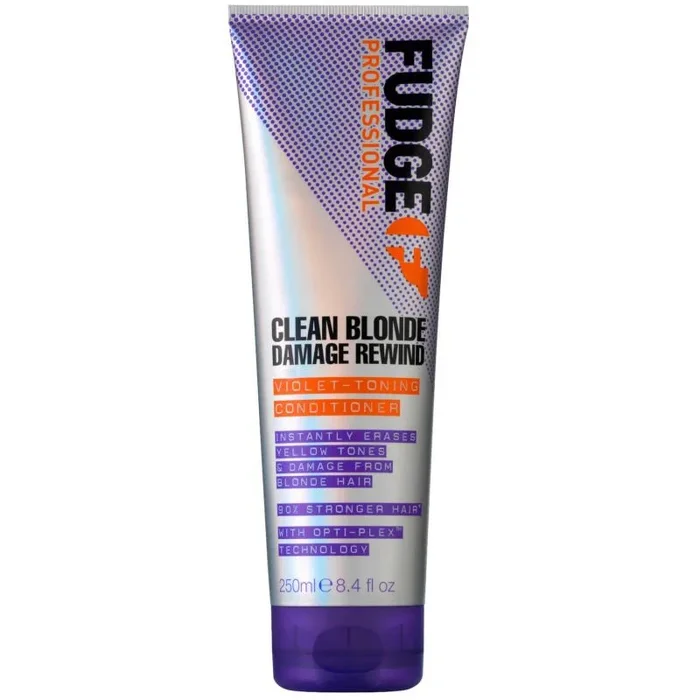 Fudge Professional Clean Blonde Damage Rewind Purple Toning Conditioner 250ml Acondicionador de pelo de uso profesional Unisex