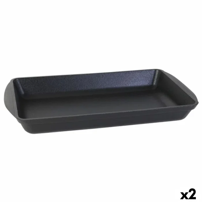 Fuente de cocina inde hierro fundido negro 50 x 30 x 6,5 cm (2 unidades)