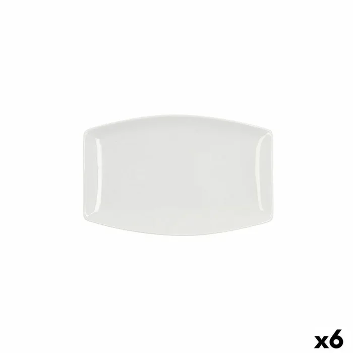 Fuente de cocina quid gastro cuadrado cerámica blanco (25,2 x 16 x 2 cm) (6 unidades)