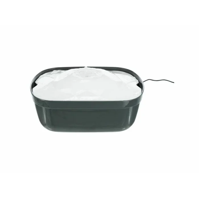 Fuente para mascotas trixie polygon blanco gris silicona melamina 2,5 l 28 x 11 x 22 cm