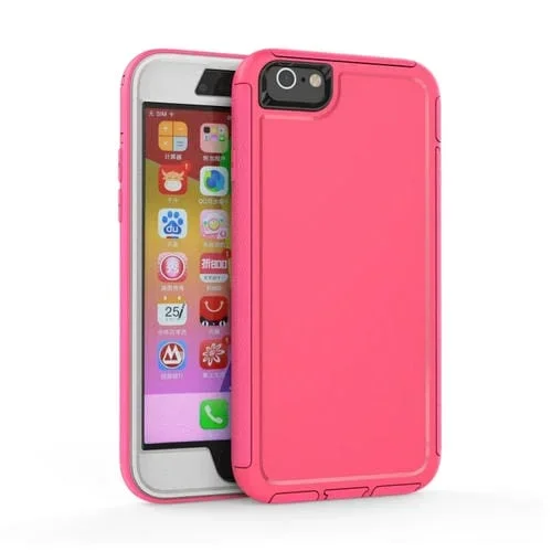 Funda 360 Todo Incluido PC y TPU para iPhone 6S / 6 (Rosa Roja)