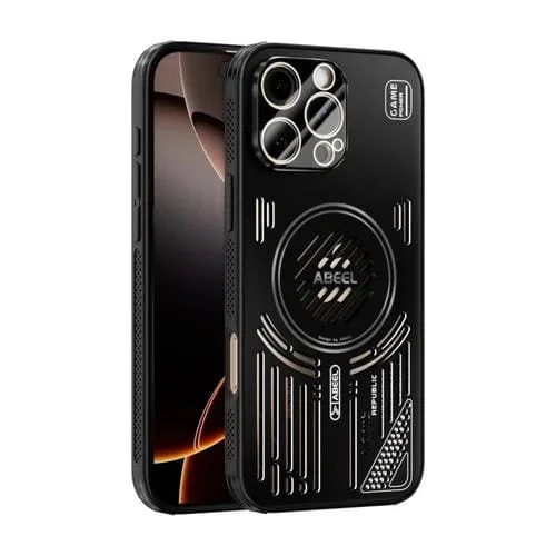 Funda ABEEL Ice Fox Series con disipador de calor Magsafe para iPhone 16 Pro (negra)