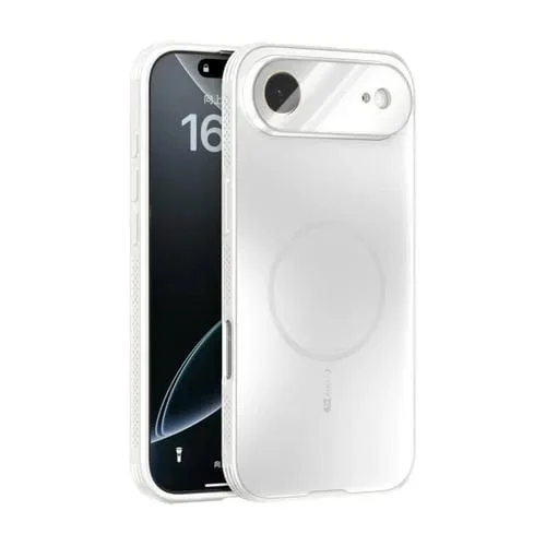 Funda ABEEL MagSafe esmerilada con disipación de calor y película para lente para iPhone 17 Air (blanca)