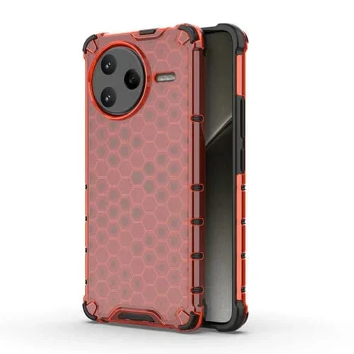 Funda Antigolpes con Diseño de Panal para Redmi K80 Pro/Poco F7 Ultra (Roja)