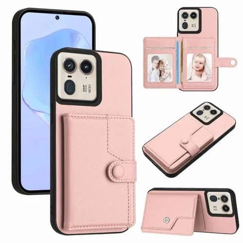 Funda Antirrobo para Motorola Moto X50 Ultra con Botón y Tarjetero Rfid (Rosa)
