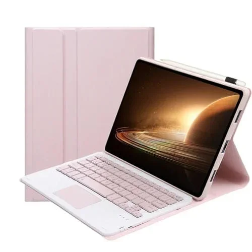 Funda con Teclado Bluetooth para Oppo Pad 2 11.61 » (2023) Op13-A Piel de Cordero Ultra-Delgada (Rosa)
