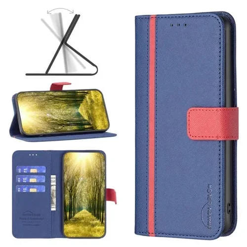 Funda Cuero Bf13 Color Cross Texture para iPhone 8 Plus / 7 Plus (Azul)