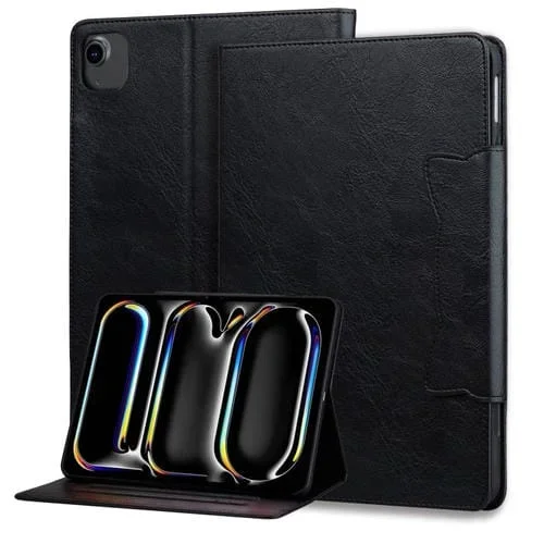 Funda Cuero con Hebilla de Gato para iPad Air 13 (2025/2024) (Negro)