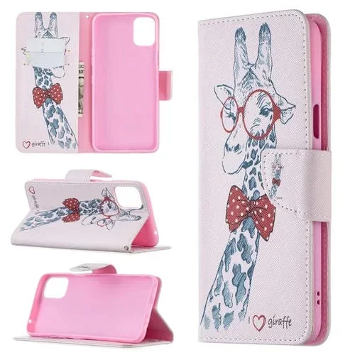 Funda Cuero Horizontal para LG K42 con Soporte y Ranuras para Tarjetas (Jirafa)