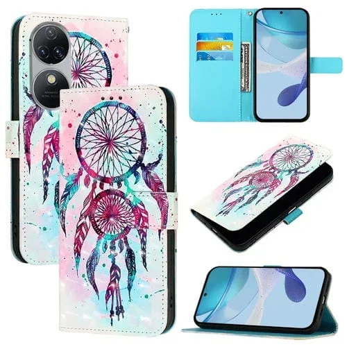 Funda Cuero para Oukitel C38 con Tapa Horizontal y Pintura 3D Campanas de Viento (Color)