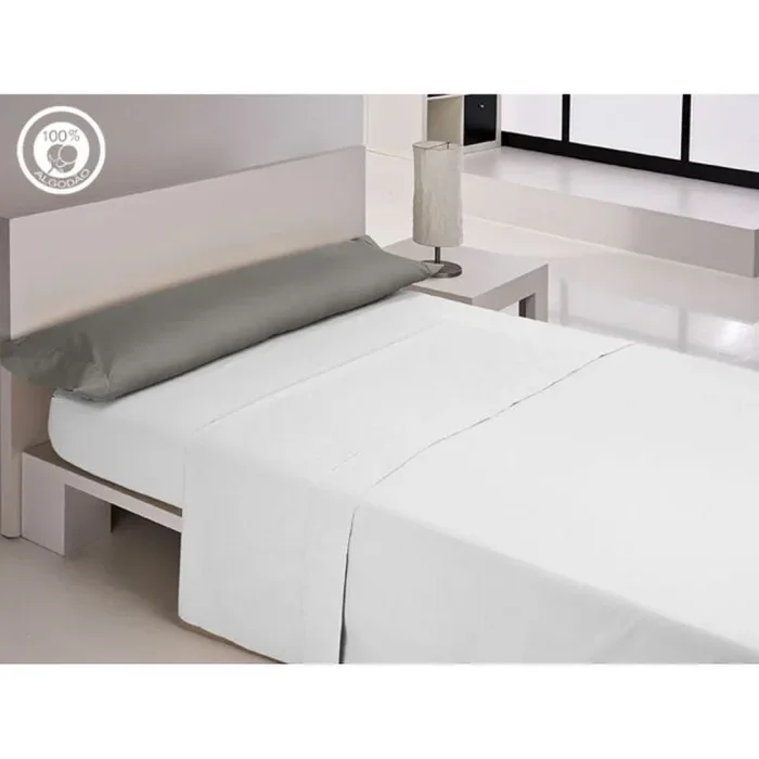 Funda de almohada happy home lisos cotton gris cama de 90 144 hilos 90 cm