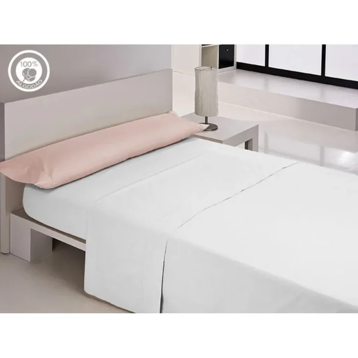 Funda de almohada happy home lisos cotton rosa cama de 180/200 144 hilos 45 x 100 cm