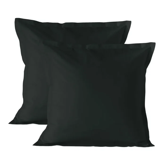 Funda de almohada happyfriday basic negro 60 x 60 cm (2 unidades)